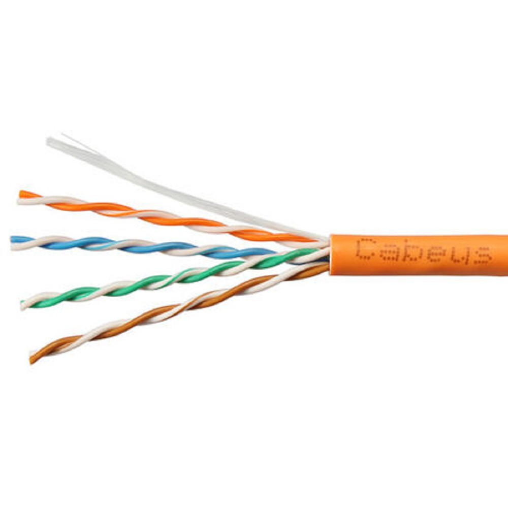 Cabeus UTP-4P-Cat.5e-SOLID-LSZH-OR-LIGHT-20 Кабель витая пара UTP (U/UTP), категория 5e, 4 пары 0,48мм (24 AWG), одножильный, LSZH, нг(А)-HF, оранжевый, (20 м)