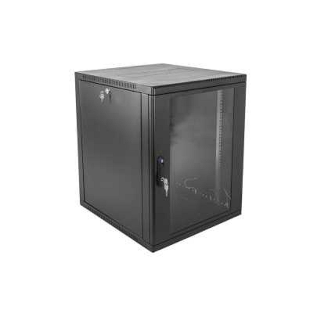 ЦМО Шкаф телекоммуникационный настенный сварной 12U (600 x 500) съёмные стенки, дверь стекло, чёрный, ШРН-12.500-9005