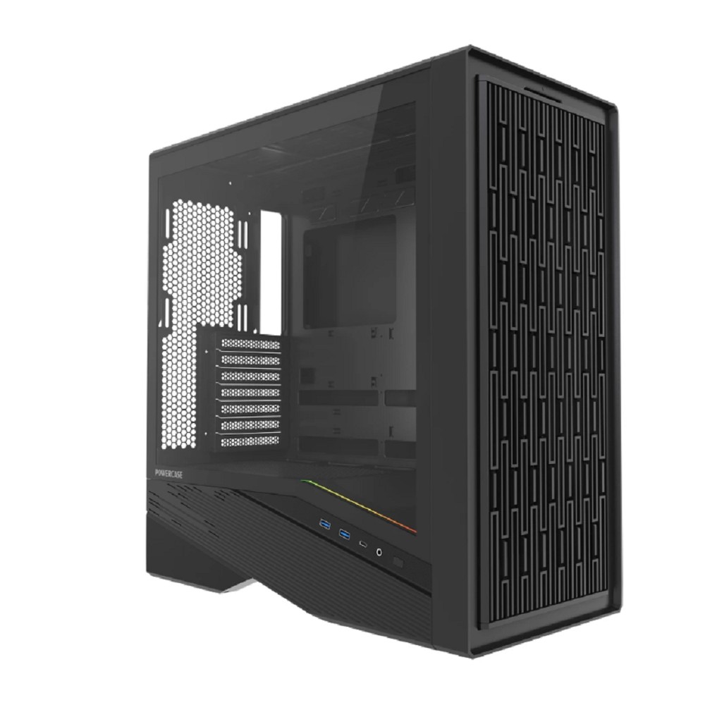 Powercase Корпус Intro, TG, Type-C, W/O Fans, чёрный, ATX  (CJ235IB-F0)