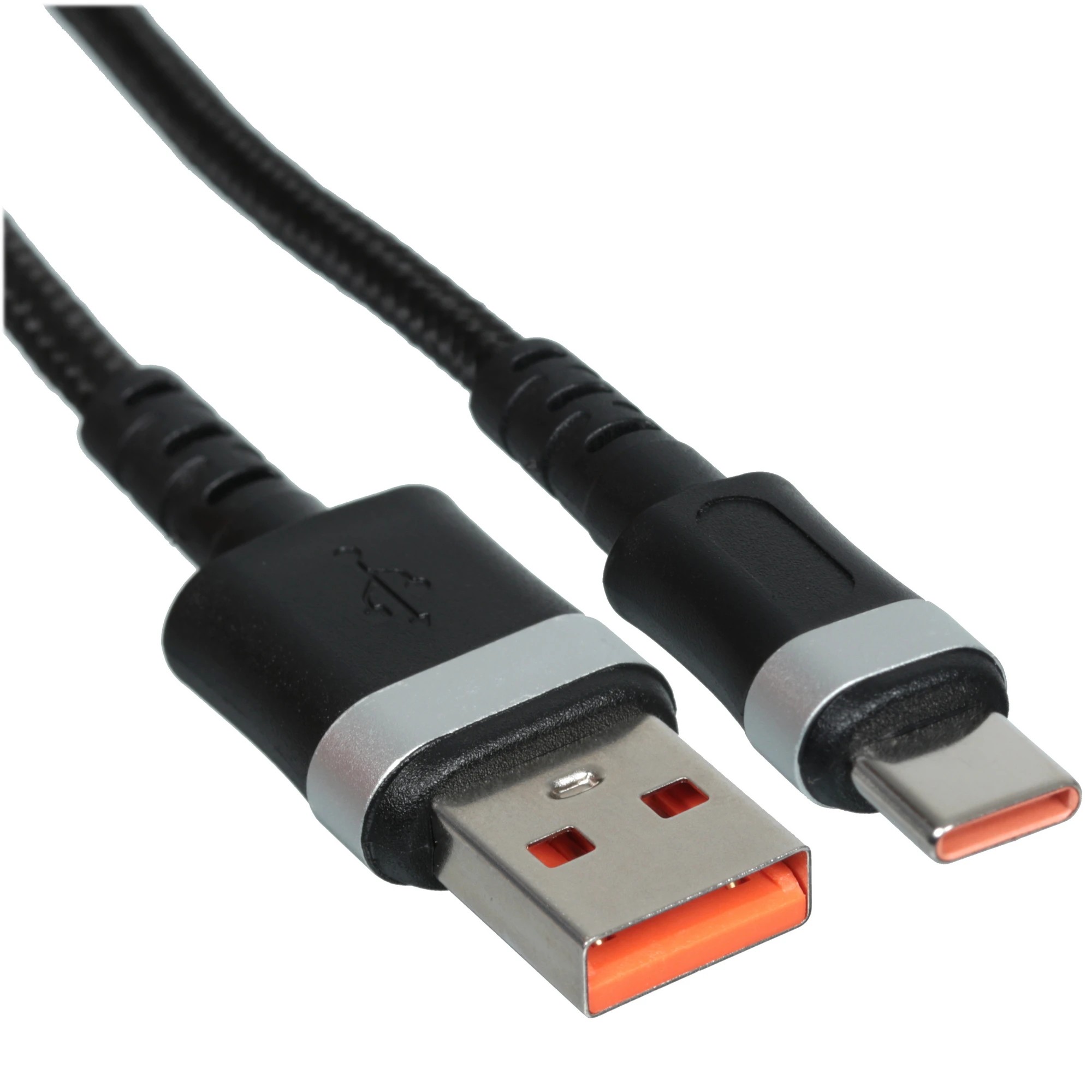 Cablexpert Кабель USB2.0, AM/Type-C, 6A, 66Вт, QC3.0, оплетка, медь, 1м, черный, пакет (CCP-USB2-AMCM-66W-1M)
