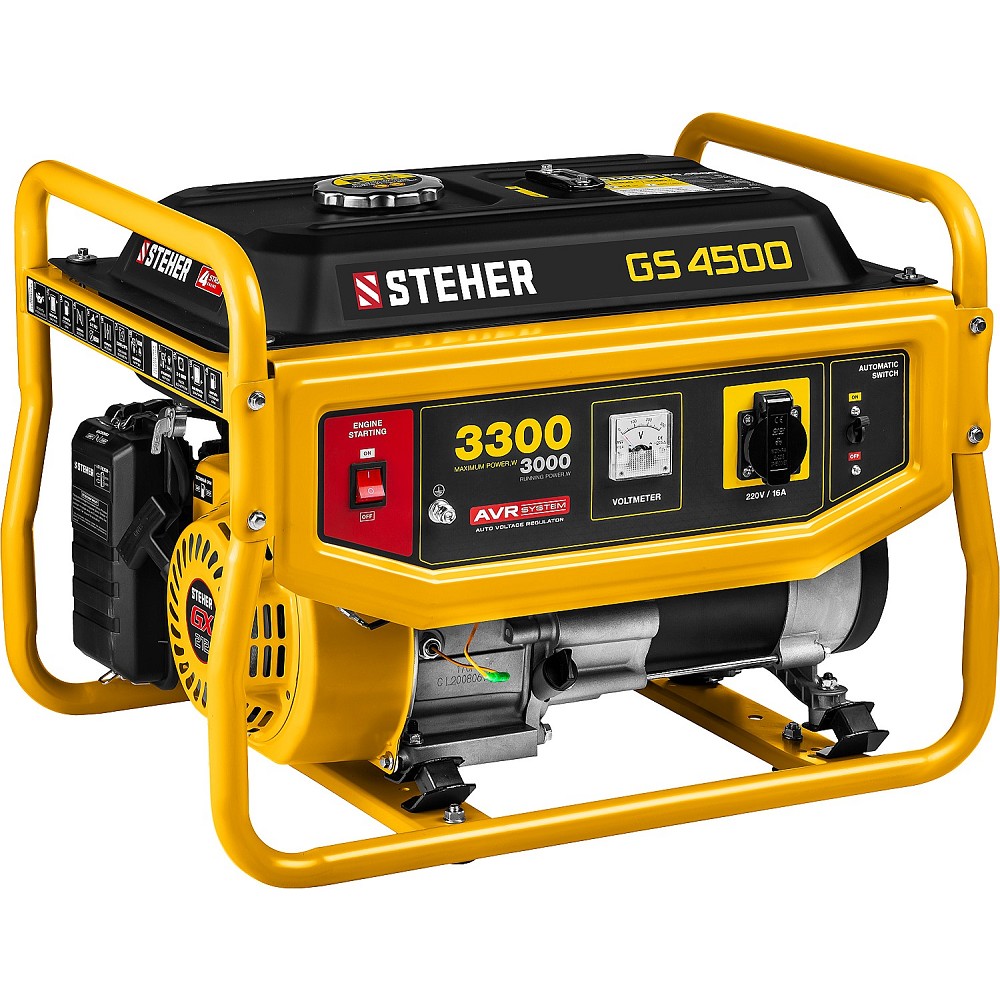 STEHER Бензиновый генератор, 3300 Вт [GS-4500]