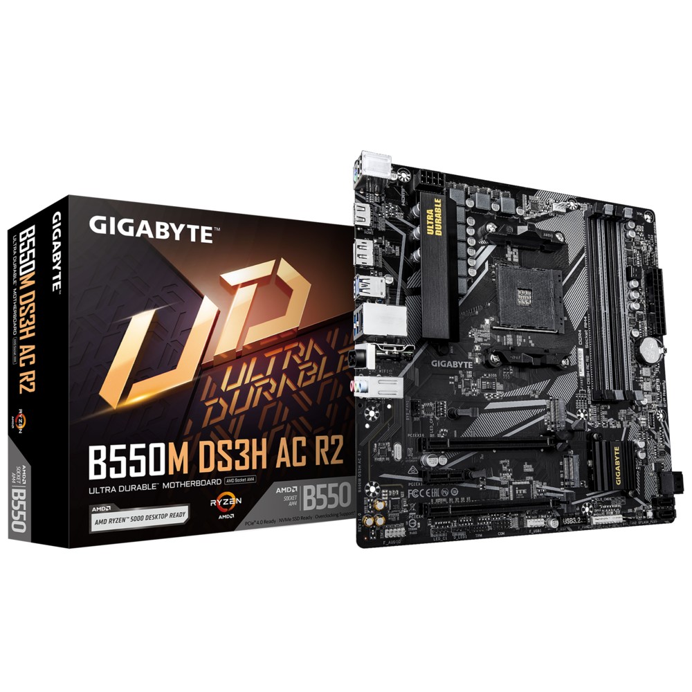 Gigabyte B550M DS3H AC R2 {Soc-AM4 AMD B550 4xDDR4 mATX AC`97 8ch(7.1) GbLAN RAID+HDMI+DP}