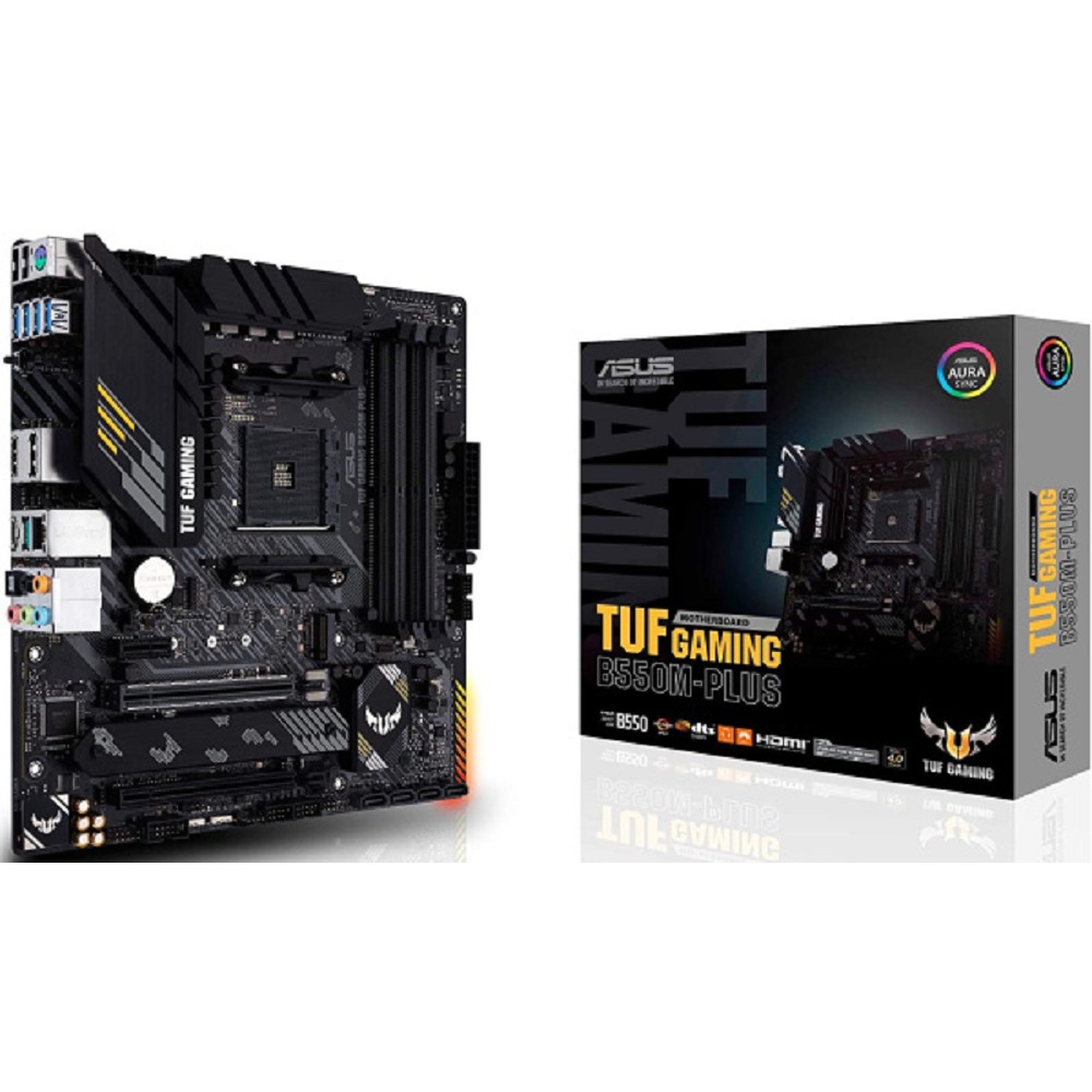 ASUS TUF GAMING B550M-PLUS (Socket AM4, mATX, 4xDDR4(128GB), HDMI 2.1/DP, 1xPCIe 4.0x16/1xPCIe 3.0x16, 1xPCIe 3.0, 1xLAN (2.5GbE), 4xSATA 6Gb/s, 2xM.2, 1xType-C, 5xUSB 3.2, 2xUSB 2.0, 1xPS/2)