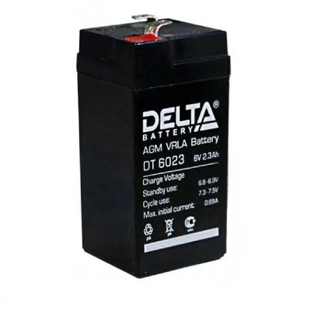 Delta DT 6023  (2,3 А\ч, 6В) свинцово- кислотный аккумулятор  