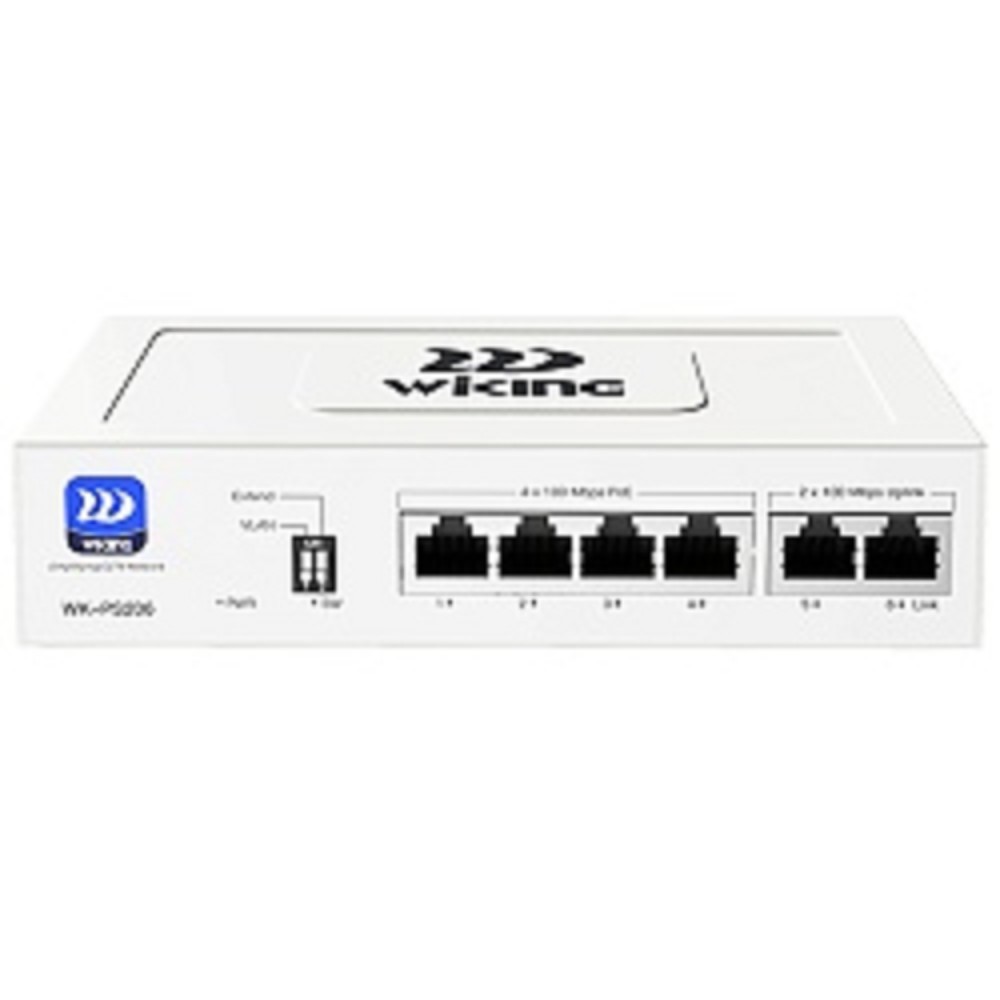 Wi-Tek WK-PS206 коммутатор WIKING неуправляемый PoE 45Вт, 4FE(PoE)+2FE