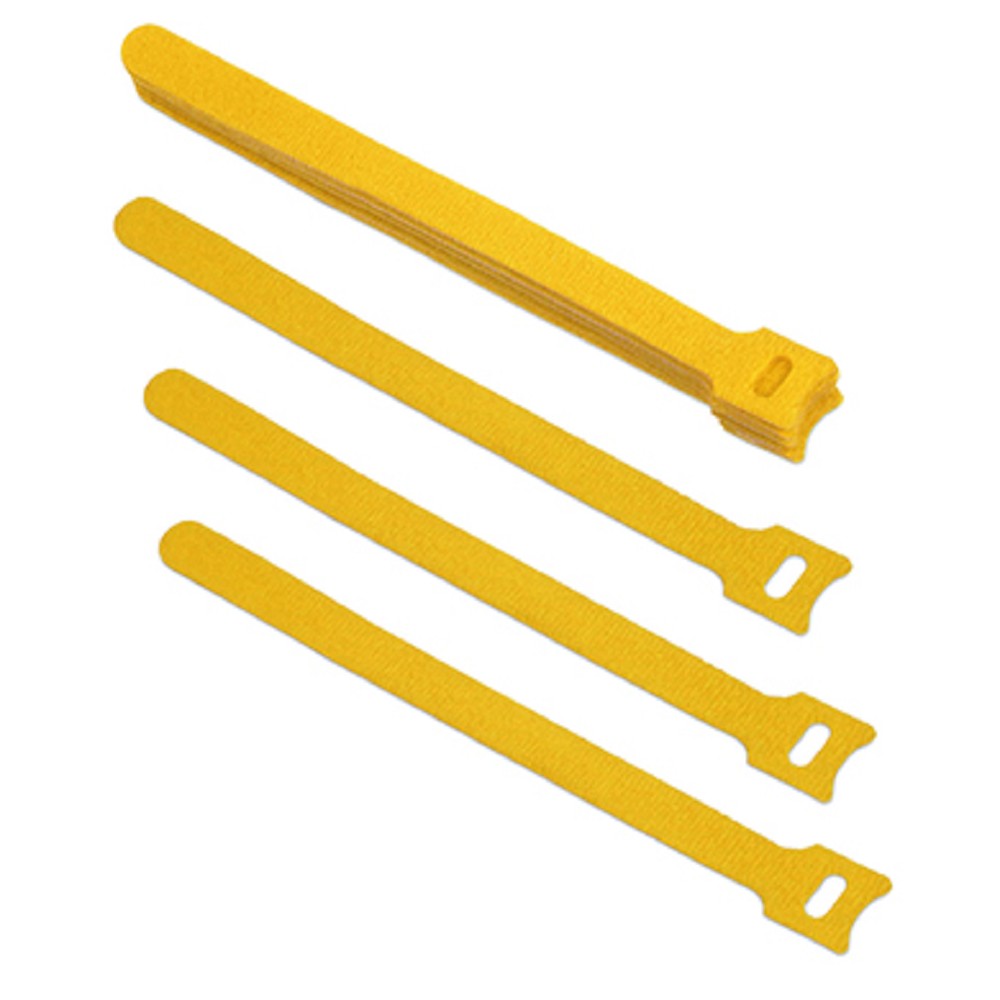 Cabeus CLAMP-180-YL Хомут для кабеля, липучка с мягкой застежкой, 180x14 мм, желтый (10 шт.)