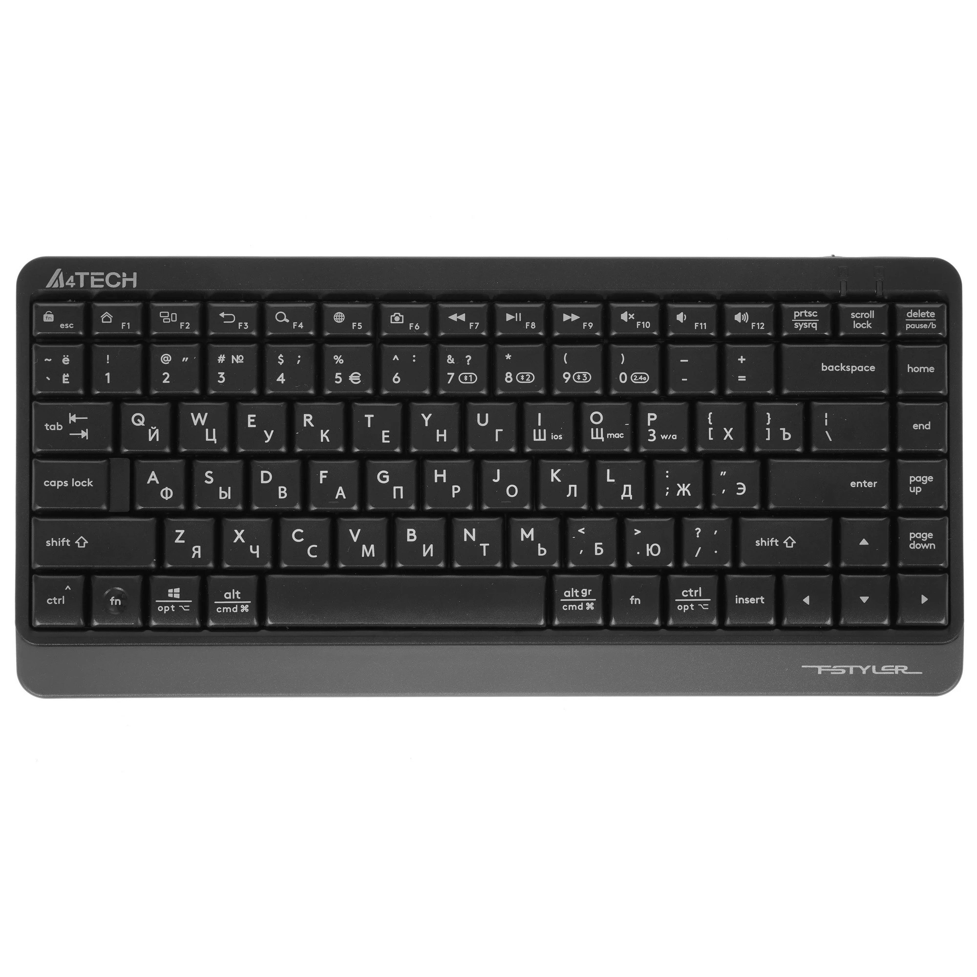 Клавиатура A4Tech Fstyler FBK11 черный/серый USB беспроводная BT/Radio slim [1595334]