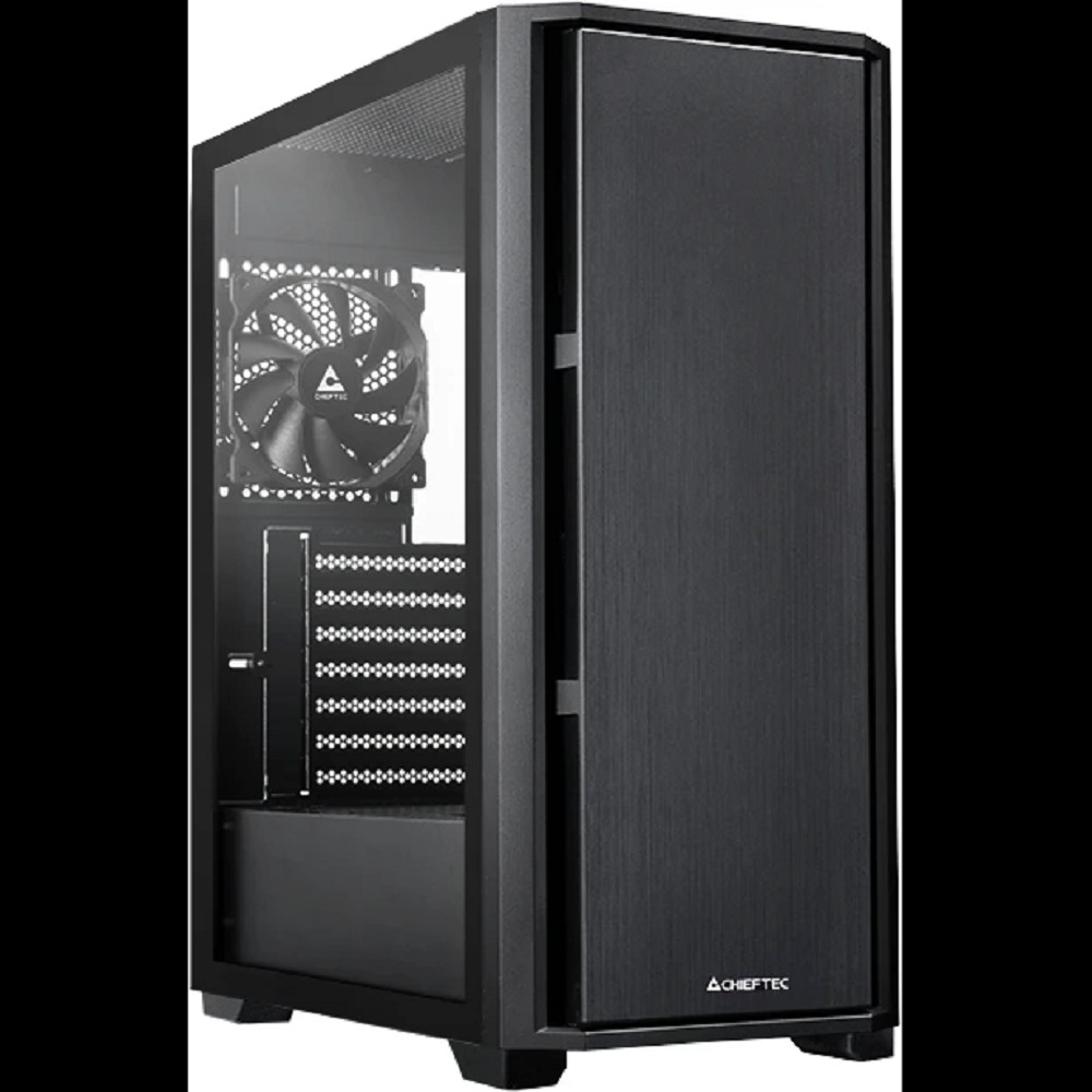 CHIEFTEC PRO MIDI TG AS-02B-TG-OP без БП, боковая панель из закаленного стекла, черный, ATX