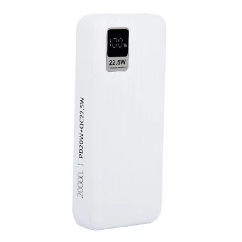 Perfeo Powerbank WATERFALL 20000 mAh/LED дисплей/PD + QC 3.0/Type-C/2 USB/Выход: 5A, max 22.5WWhite (PF_E1470)