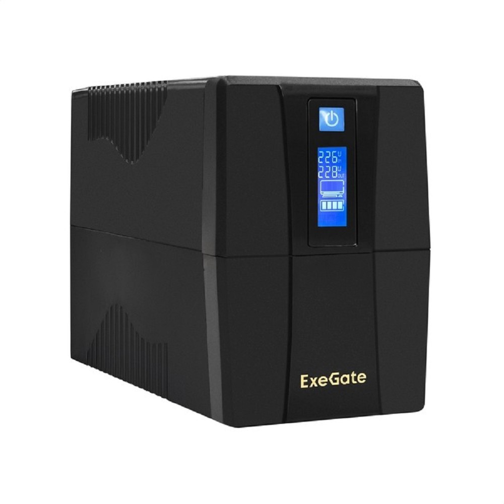 Exegate EX292771RUS ИБП ExeGate Power Smart ULB-650.LCD.AVR.4C13 <650VA/360W, LCD, AVR, 4*C13, Black>
