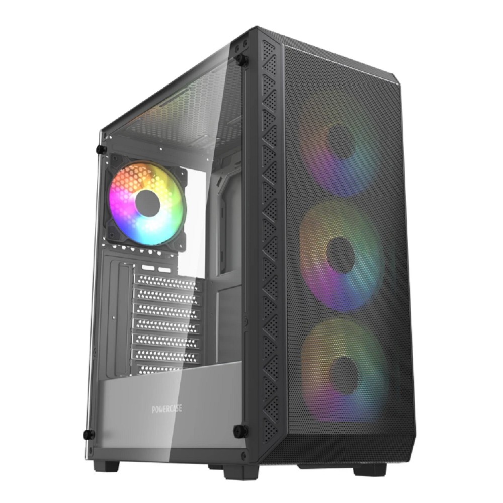 Powercase Корпус Mistral S4B ARGB, Tempered Glass, 4x 120mm ARGB PWM Fans, чёрный, ATX  (CMSB-A4)