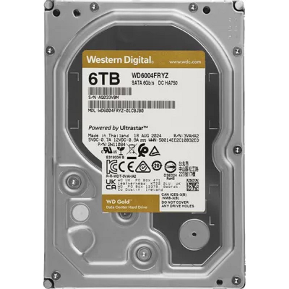 6TB WD Gold  (WD6004FRYZ) {SATA III 6 Gb/s, 7200 rpm, 256Mb buffer}