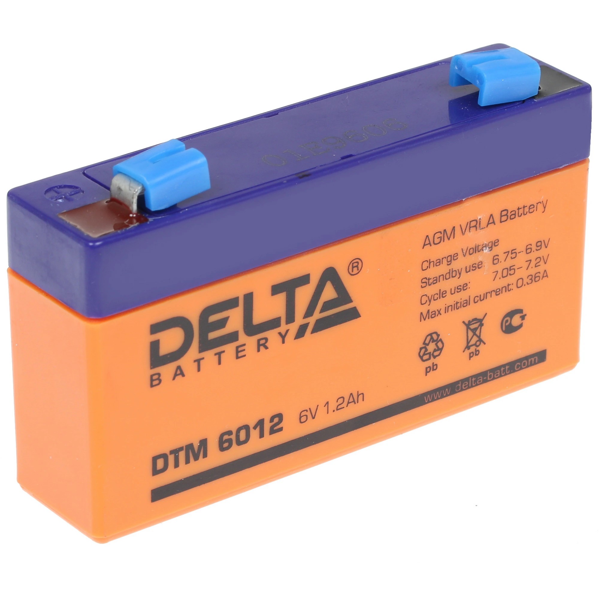 Delta DTM 6012 (1.2 А\ч, 6В) свинцово- кислотный аккумулятор  