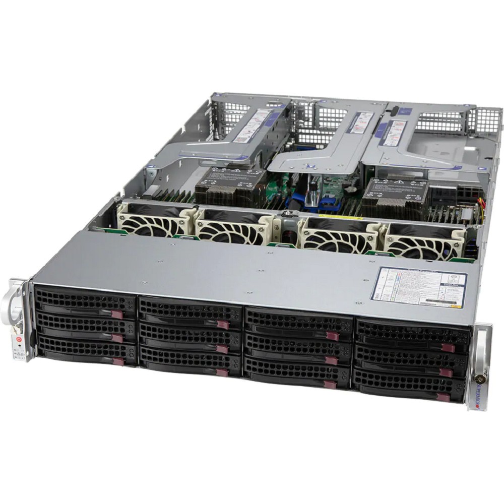 Supermicro SYS-620U-TNR (X12DPU-6,829U3TS-R1K22P-T, 2U, Dual Socket P+ (LGA-4189), Intel® C621A, 32xDIMM Slots 3200/2933/2666 ECC DDR4,12x 3.5" hot-swap hybrid NVMe/SATA/SAS, 2xP