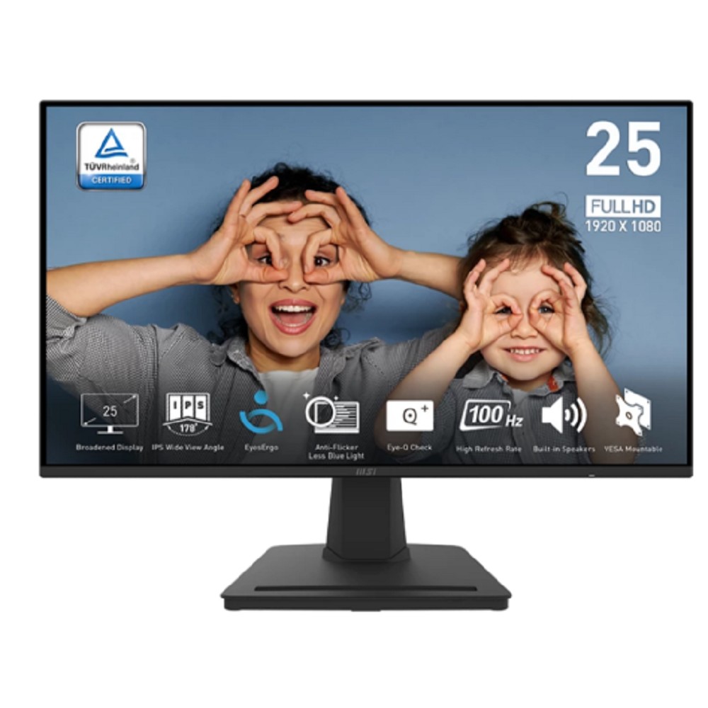 MSI PRO 24.5" MP252 Black {IPS 1920x1080 100Hz 4ms 178/178 300cd 1300:1 HDMI DisplayPort MM} (9S6-3PC4CT-005/9S6-3PC4CT-018)