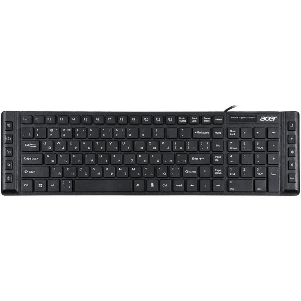 Acer OKW010 [ZL.KBDEE.002] Keyboard USB slim Multimedia black  Клавиатура проводная 