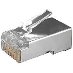 Hyperline Разъем RJ-45(8P8C) под витую пару, категория 6 (50 µ"/ 50 микродюймов), экранированный, универсальный (для одножильного и многожильного кабеля) (100 шт)