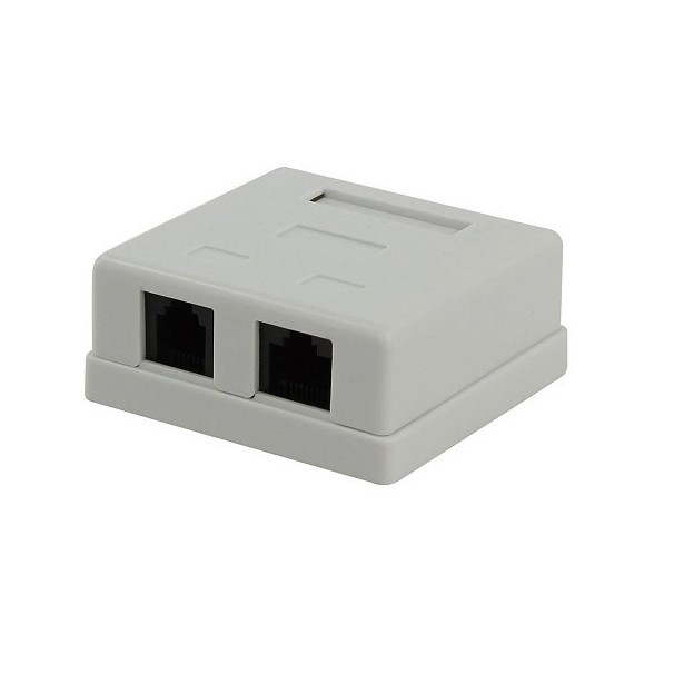 Gembird NA-TA/1 Розетка RJ45+RJ11 кат.5e UTP внешняя 2 порта, 110&amp;Krone
