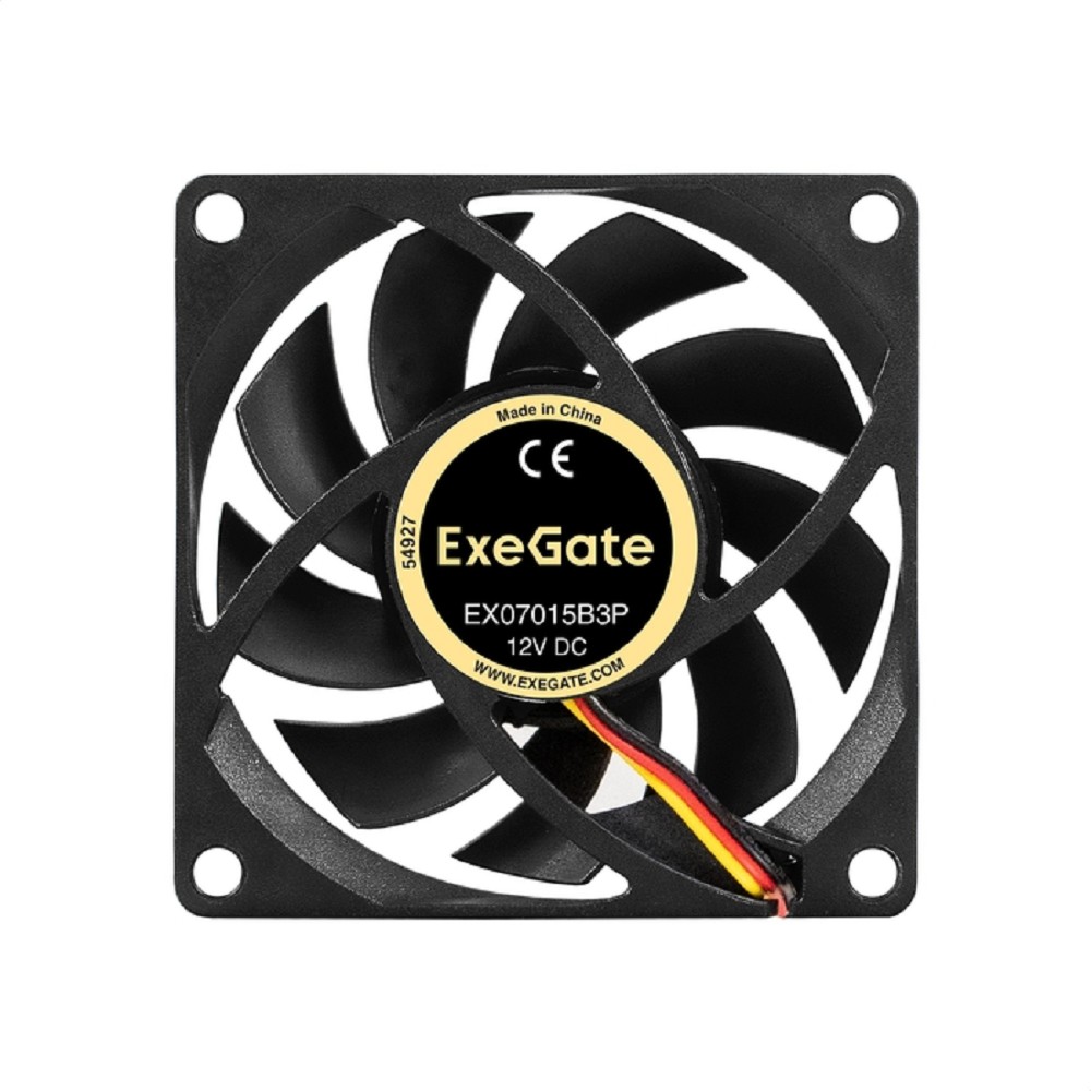 Exegate EX297040RUS Вентилятор 12В DC ExeGate EX07015B3P (70x70x15 мм, 2-Ball (двойной шарикоподшипник), 3pin, 3000RPM, 27dBA)