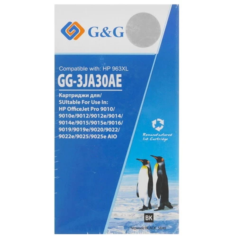 Картридж струйный G&amp;G GG-3JA30AE 963XL черный (58мл) для HP OfficeJet Pro 9010/9010e/9012/9012e/9014/9014e/9015/9015e/9016/9019/9019e/9020/9022/9022e/9025/9025e AIO