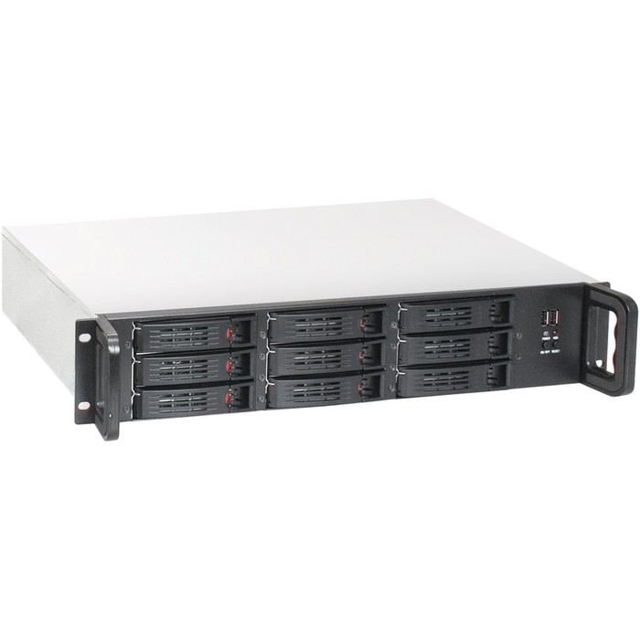Exegate EX292639RUS Серверный корпус ExeGate Pro 2U650-HS09 <RM 19", высота 2U, глубина 650, БП 2U-400ADS, 9xHotSwap, 2*USB>
