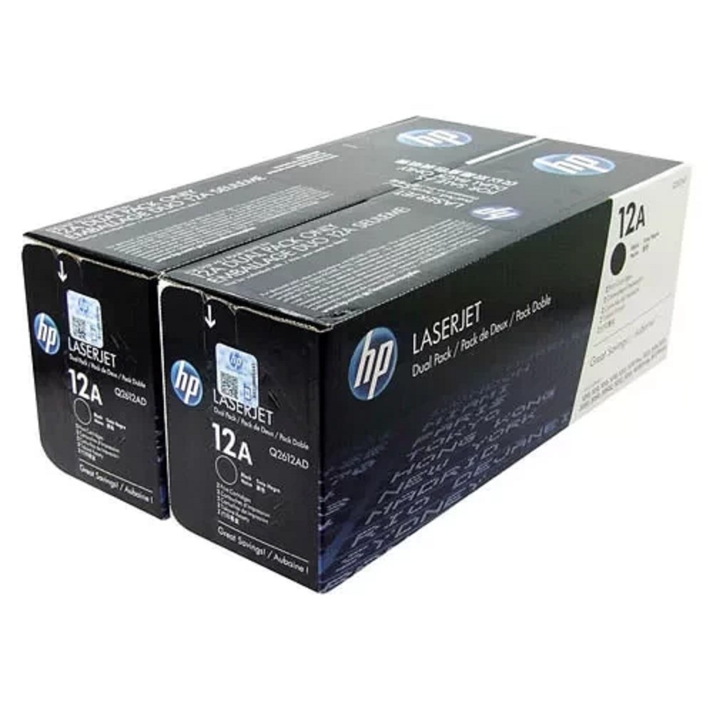 HP Q2612AF/Q2612AD Картридж ,Black{LaserJet 1010/1012/1015/1020/1022/3015/3020/3030, Black, 2-pack, (2000 стр.)}