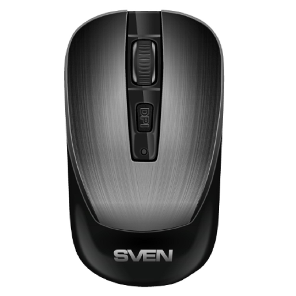 Беспроводная мышь Sven RX-380W серый металлик (2,4 GHz, 3+1кл. 800-1600DPI, блист.)