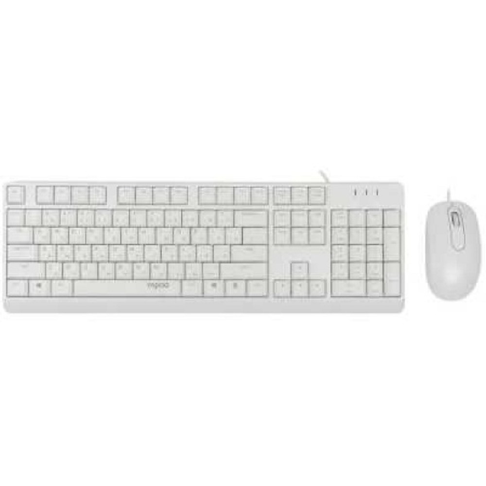 Клавиатура + мышь Rapoo X130PRO клав:белый мышь:белый, 1.5м, доп. защита от влаги