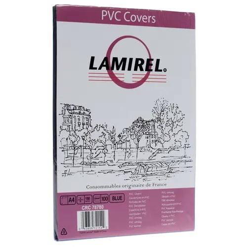 Lamirel Обложки Transparent A4, PVC, синие, 150мкм, 100 шт. (LA-78780)