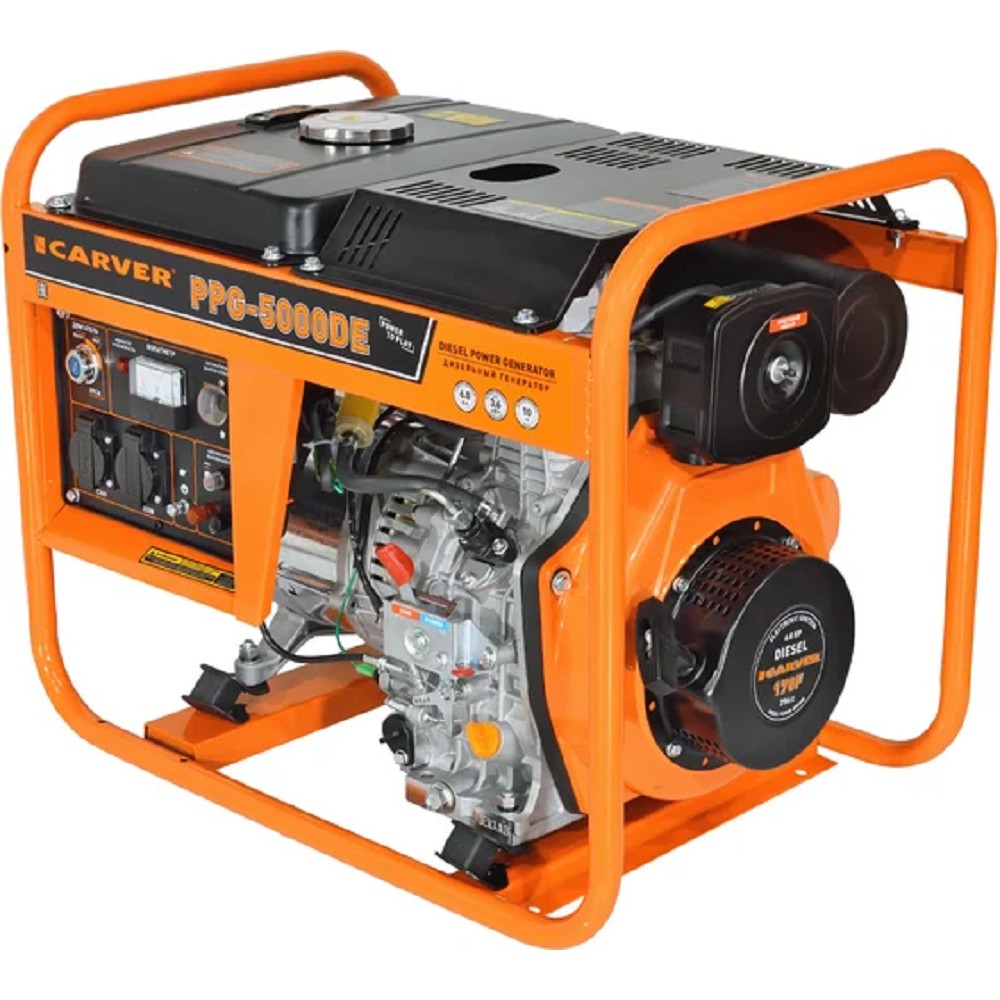 Генератор CARVER  PPG - 5000DE дизель [01.020.00051] { (LT-178F, 3,3/3,6кВт, э/старт, медь)(12шт/пал) }