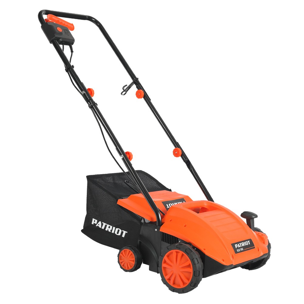 PATRIOT SCE 150 Скарификатор электрический [512309150] { 1500Вт, ширина 320мм, травосборник 30 л, колеса 180/100 }