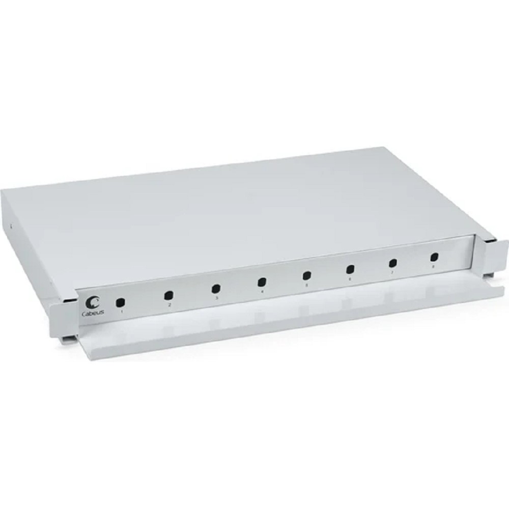 Cabeus ODF-19-8-ST Кросс бокс оптический 19" на 8 ST(FC) со сплайс-кассетой, выдвижной (без пигтейлов и проходных адаптеров)