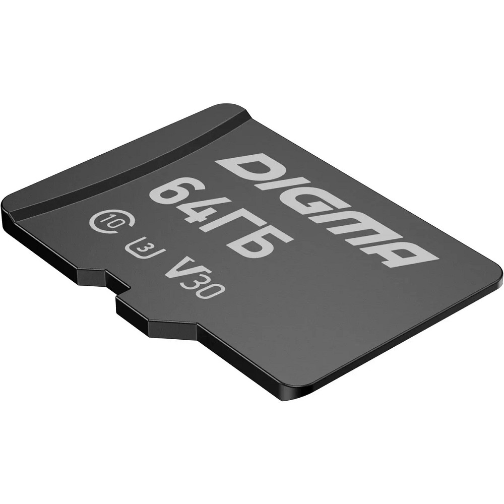 Micro SecureDigital 64GB Digma CARD30 V30 + adapter DGFCA064A03