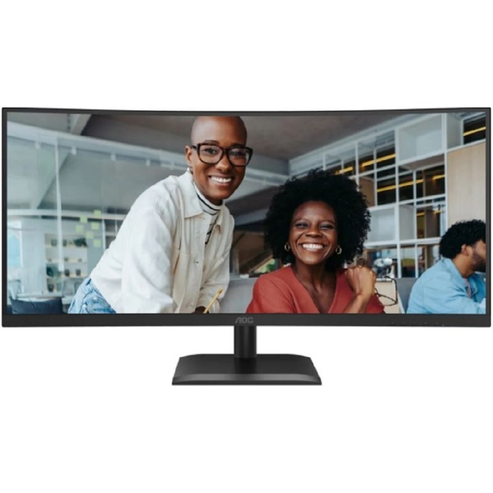 LCD AOC 34" CU34E4CV Black {VA 3440x1440 Curved 21:9 4ms 350cd 2xHDMI DisplayPort 4xUSB3.2 USB-C(90W) RJ45 2x5W HAS Internal Vesa}