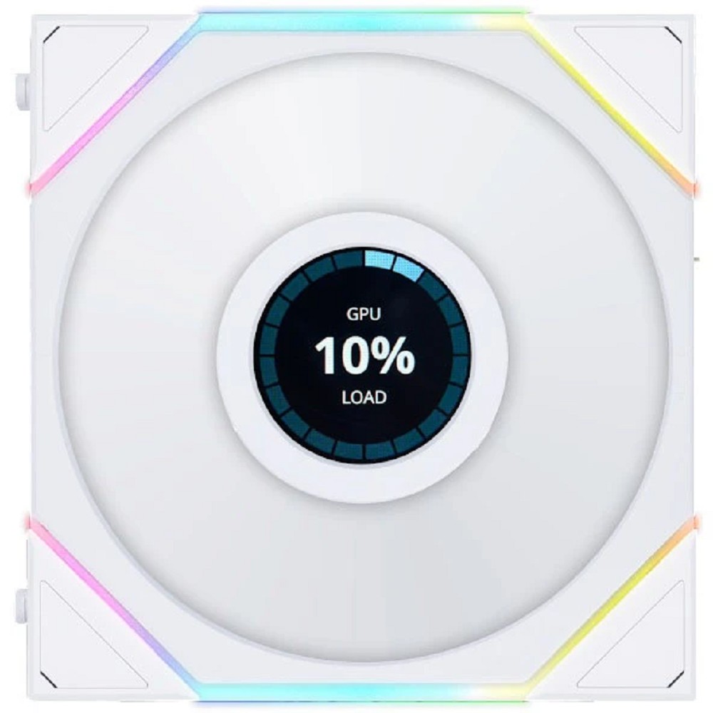 Lian Li G99.12TLLCD1W.R0 Вентилятор UNI FAN TL LCD 120 White /12TLLCD1W/ 120х125х28мм (1.6” LCD дисплей, PWM, ARGB, 200-1900 об/мин, 27dBa) 