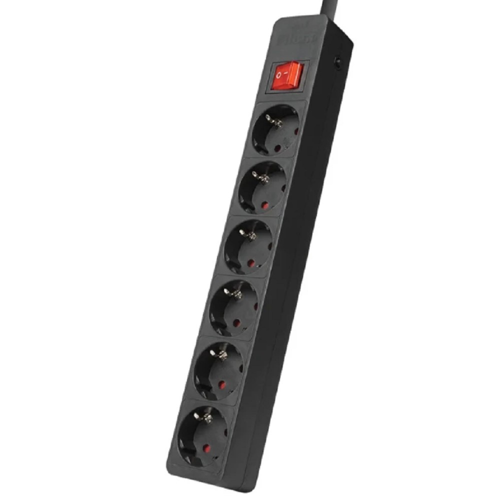 Filum Сетевой фильтр FL-SP6-5.0M-16, 4000 Вт., 6 розеток, защитные шторки, шнур 5.0 м., черный {00-01099766}