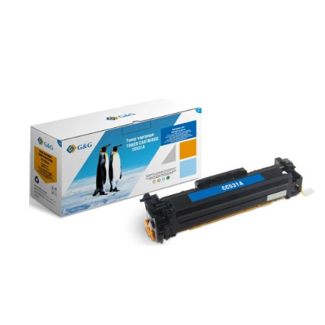 Картридж G&amp;G, аналог HP CC531A/304A/Canon 718 синий 2.8k с чипом