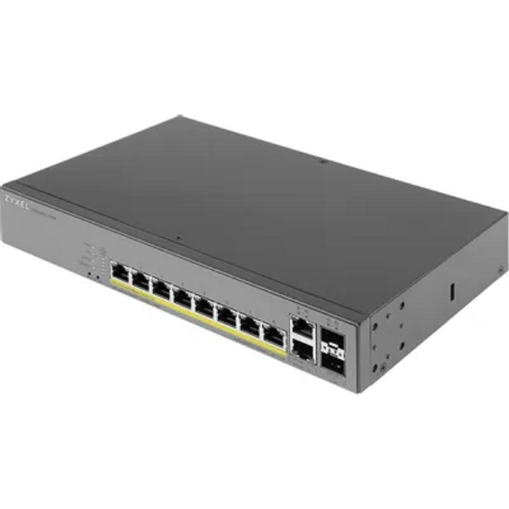 ZYXEL GS1350-12HP-EU0101F L2 коммутатор PoE+ для IP-видеокамер 10xGE (8xPoE+), 2xSFP, бюджет PoE 130 Вт, дальность передачи питания до 250 м, автоперезагрузка PoE-портов