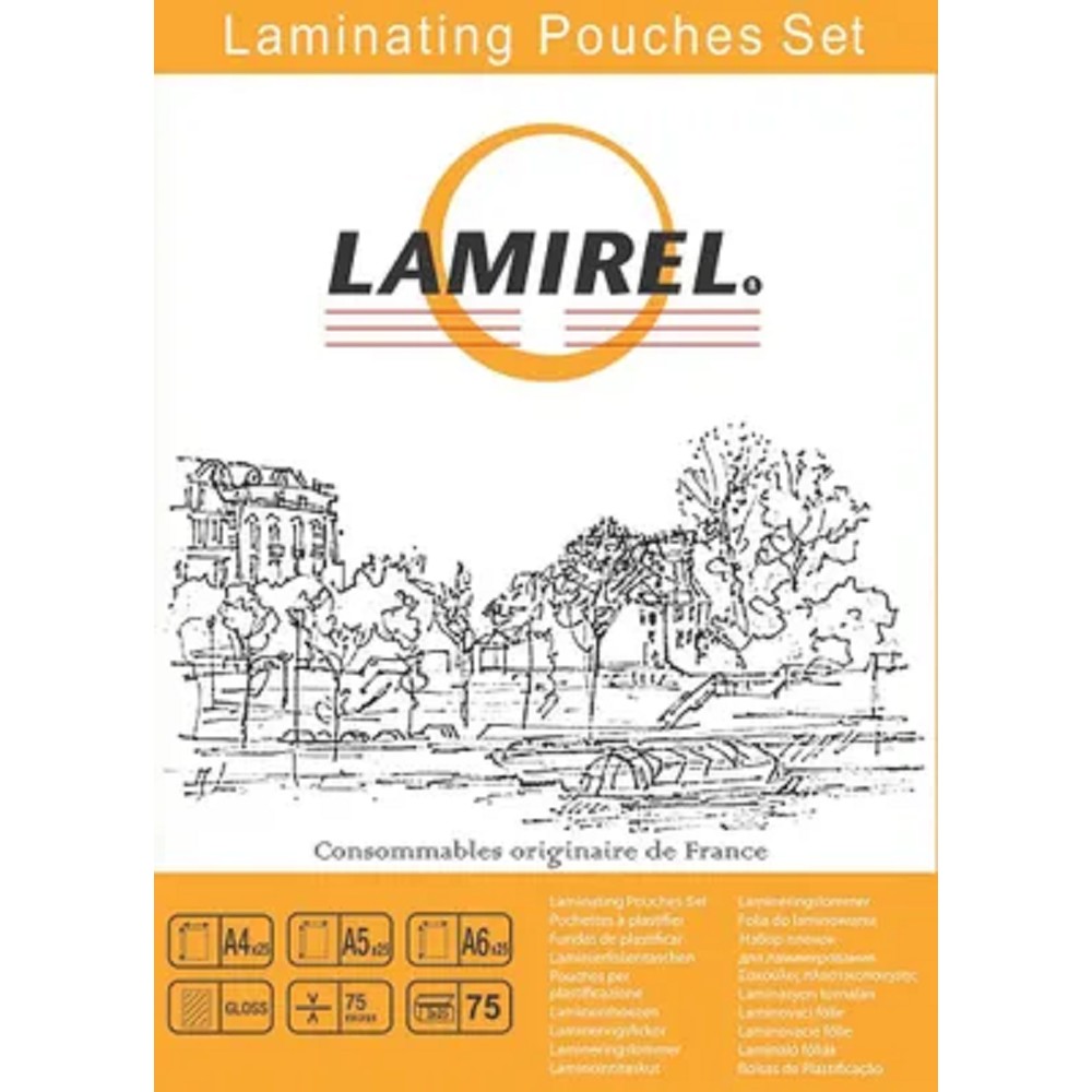 Lamirel Пленка для ламинирования LA-78787(01) (набор А4, A5, A6 по 25 шт., 75 мкм, 75 шт. в уп.)