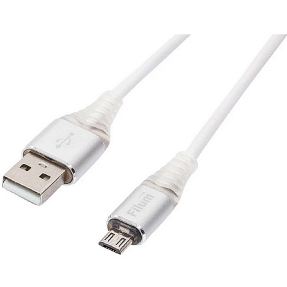 Filum Кабель интерфейсный FL-CPro-U2-AM-microBM-L1 USB 2.0, 1 м., 2A, индикатор заряда, разъемы: USB A male- USB micro B male, пакет. (956492)