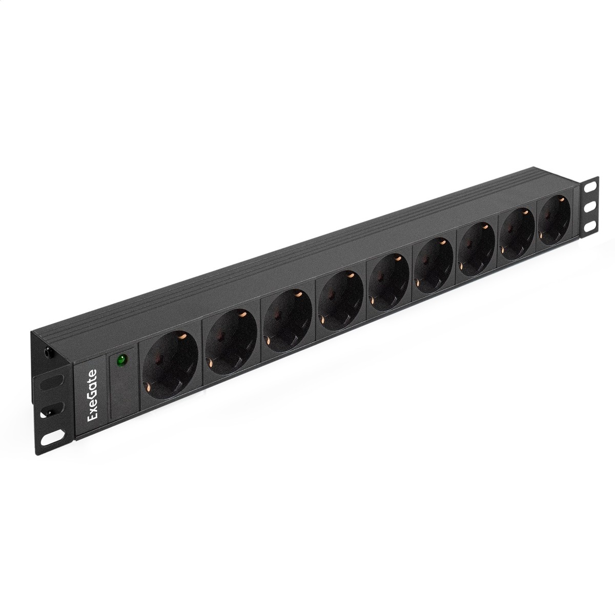 Exegate EX280847RUS Блок розеток ExeGate ServerPro PDU-19H901 Al-9S-C14, 19",1U,алюм, 9Schuko, С14