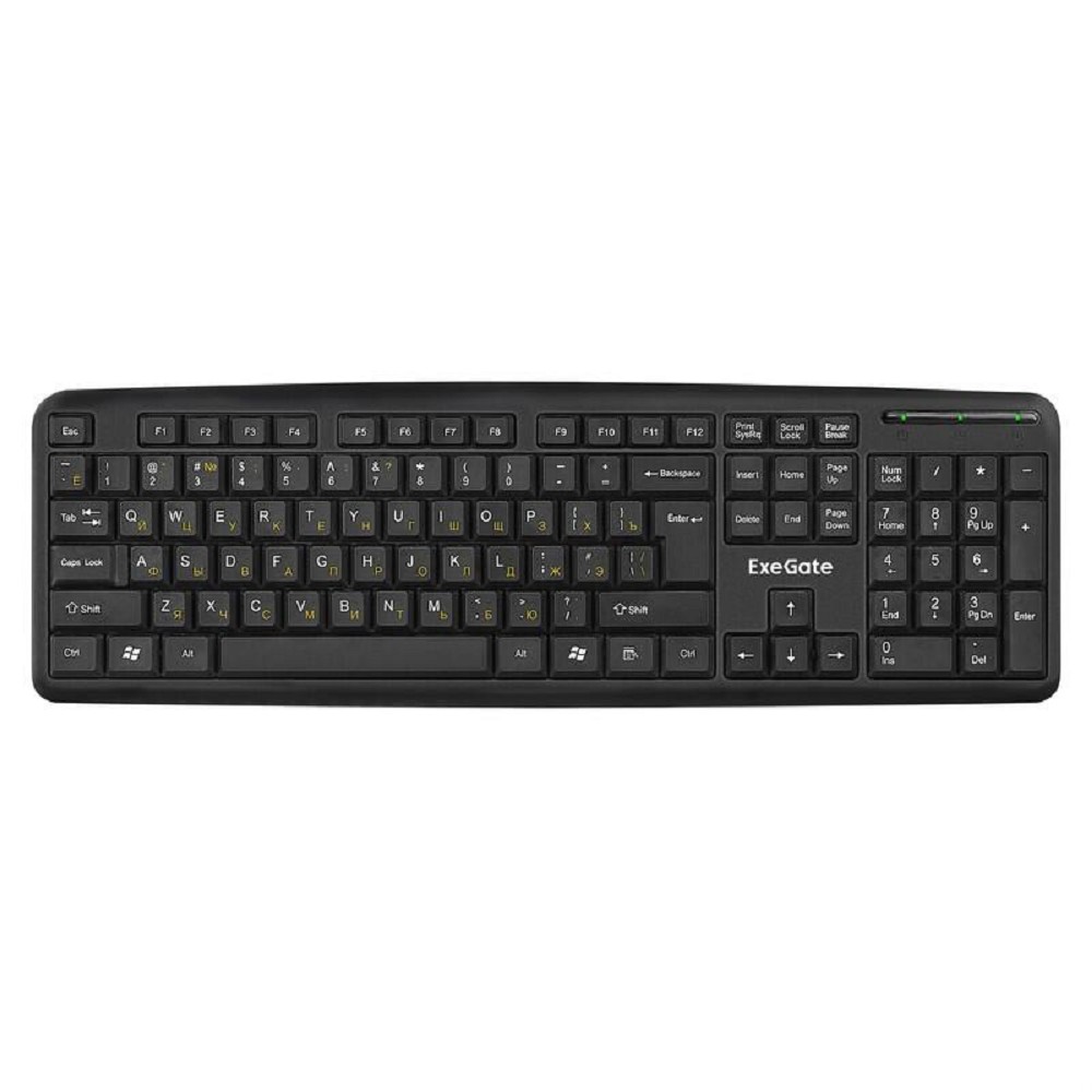Exegate EX299547RUS Клавиатура ExeGate Professional Standard LY-331S (USB, полноразмерная, влагозащищенная, 104кл., Enter большой, длина кабеля 1,7м, черная, RTL)