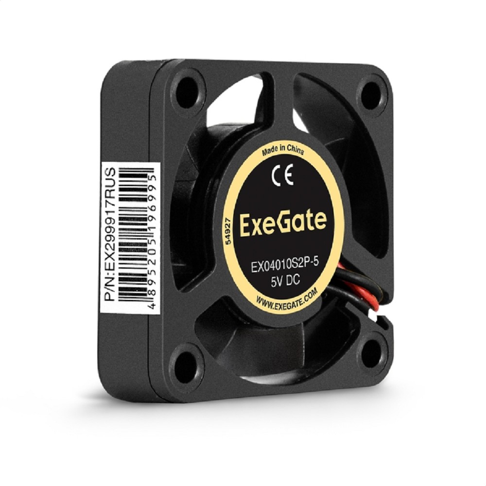 Exegate EX299917RUS Вентилятор 5В DC ExeGate EX04010S2P-5 (40x40x10 мм, Sleeve bearing (подшипник скольжения), 2pin, 5000RPM, 24dBA)