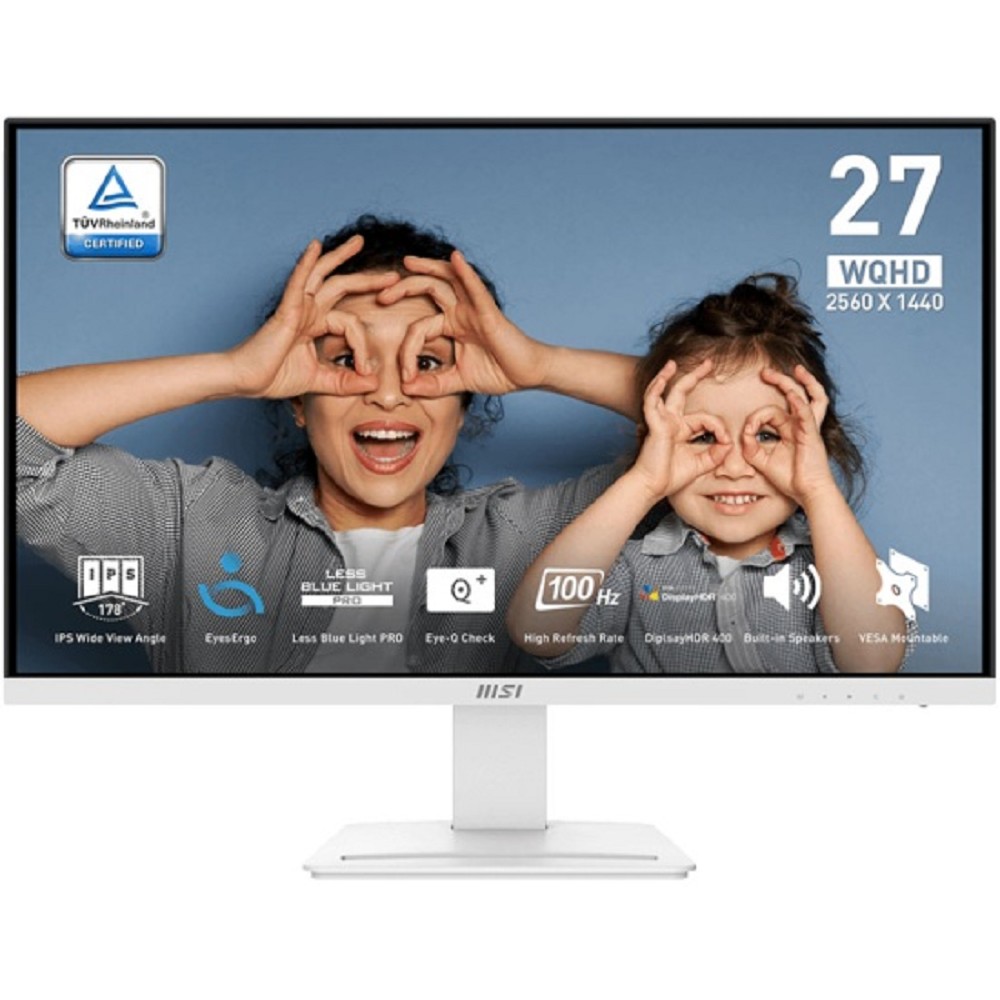 MSI PRO 27" MP273QW E2 белый {IPS 2560x1440 100Hz 1ms 1300:1 400cd 178/178 2xHDMI DisplayPort Tilt VESA} [9S6-3PB69H-054]