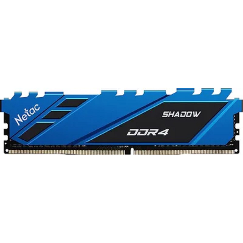 DIMM DDR4 8Gb PC25600 3200MHz CL16 Netac Shadow Blue с радиатором RTL (NTSDD4P32SP-08B)