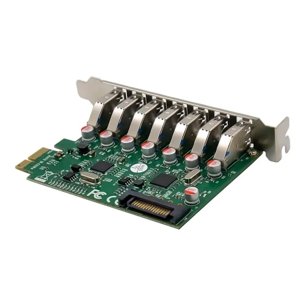 ORIENT VA-3U7PE, Контроллер PCI-Ex1, USB 3.2 Gen1 (USB 3.0), скорость до 5 Гбит/с, 7-port ext, VIA VL805+VL812 chipset, разъем доп.питания, oem (31110)