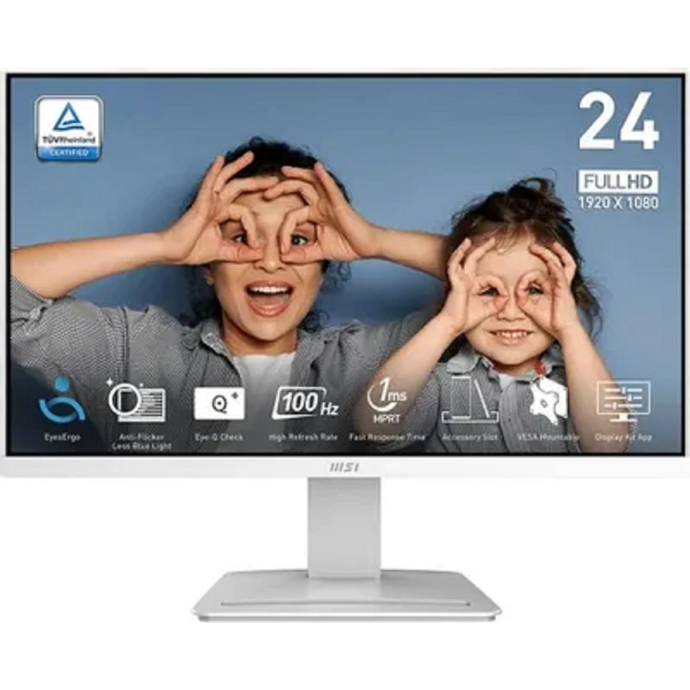 Повреждение упаковки MSI PRO 24" MP2412W белый {VA 1920x1080 100Hz 5ms 16:9 300cd 178/178 HDMI DisplayPort M/M} [9S6-3BA9CH-072]