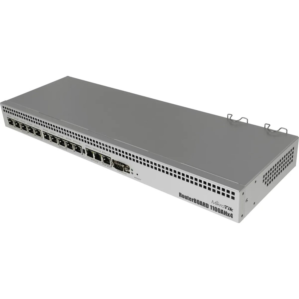 MikroTik RB1100x4/RB1100AHx4 Маршрутизатор проводной,  13x 1G Ethernet, 1х microSD, 802.3at