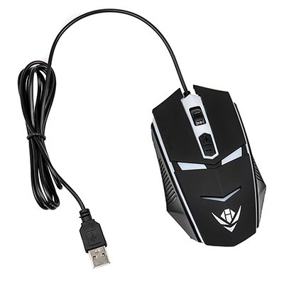Мышь MOG-02U Nakatomi Gaming mouse - игровая, 4 кнопки + ролик, 7-ми цветная подсветка, USB, черная