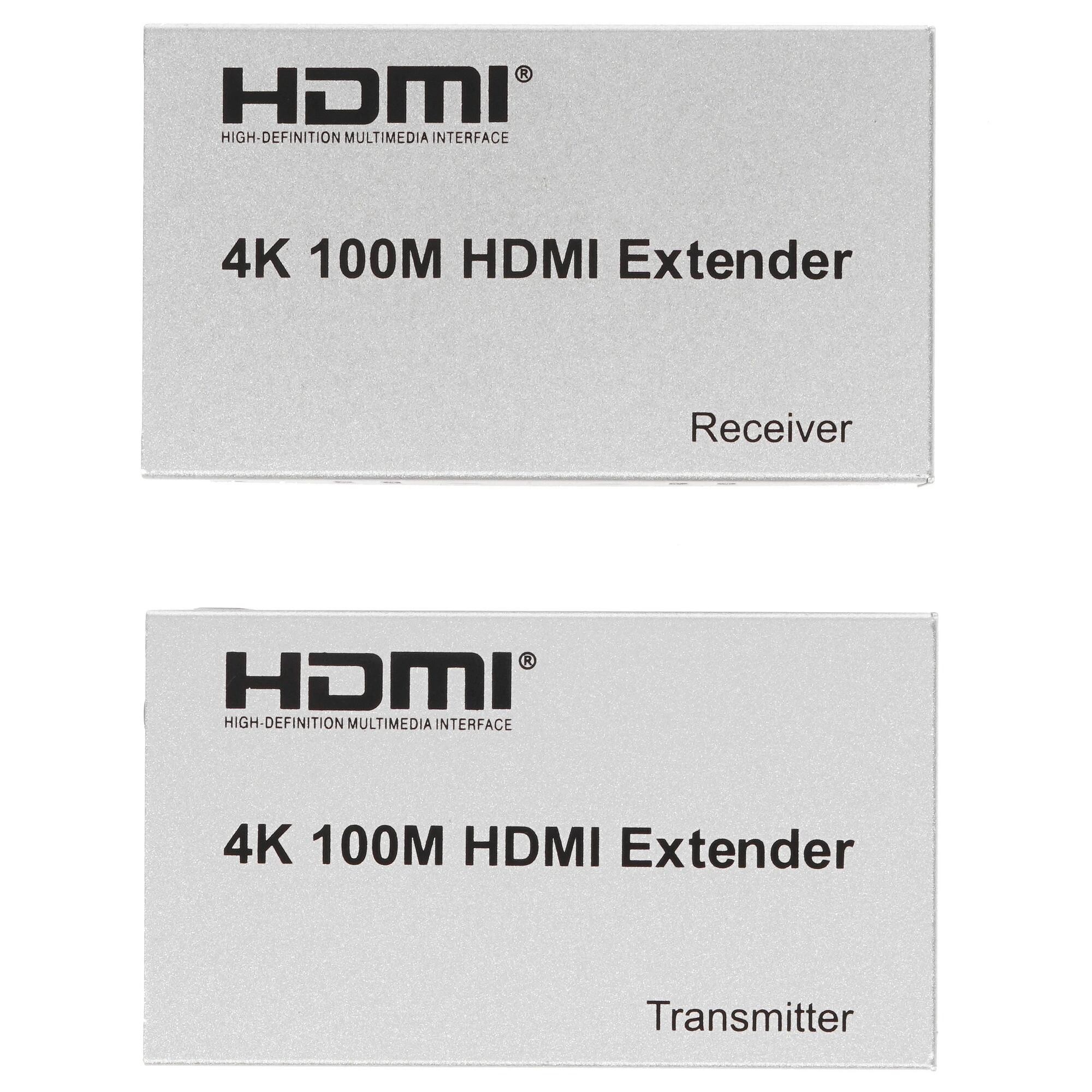 ORIENT VE047, HDMI 4K extender (Tx+Rx), активный удлинитель до 100 м по одной витой паре, HDMI 1.4b, 4K@30Hz/ 1080p@60Hz/3D, HDCP, подключается кабель UTP Cat5e/6, питание от внешних БП 5В/1А, (30161)